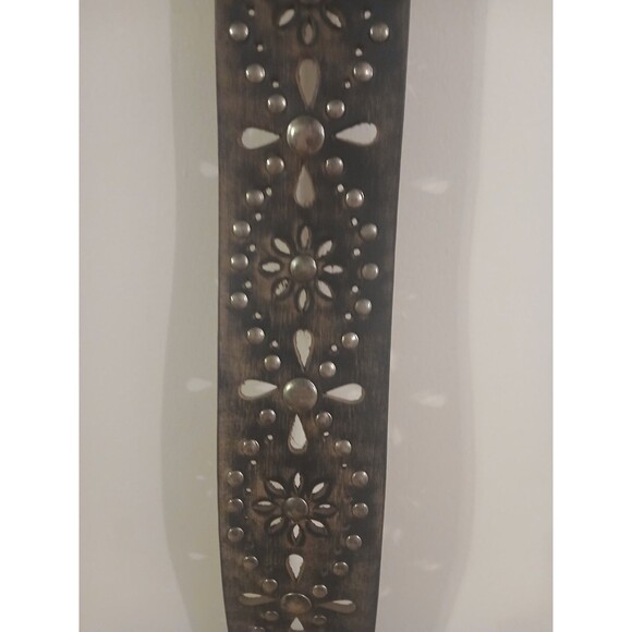 Roper Belt Womens Medium Floral Cutout Studded Cowgirl Western Genuine Leather - Picture 3 of 7